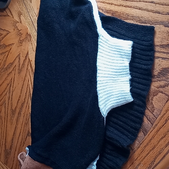 Time and tru color block oversized turtleneck sweater dress cardigan sweatshirt - Picture 6 of 6